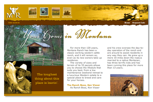 montana ranch website screenshot